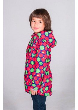 Baby line малиновая с салатовым демисезонная куртка Вишни для девочки V 227К-18